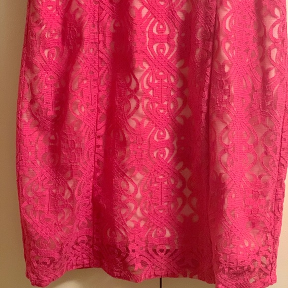 Talulah Scrolling Lace Dress, Hot Pink, Medium - Picture 5 of 11